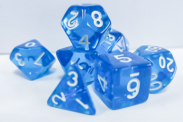 Transparent resin dice