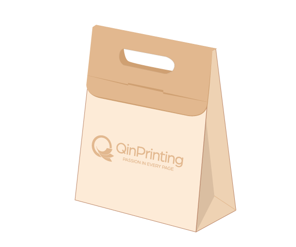 Kraft bag box with auto-bottom lock